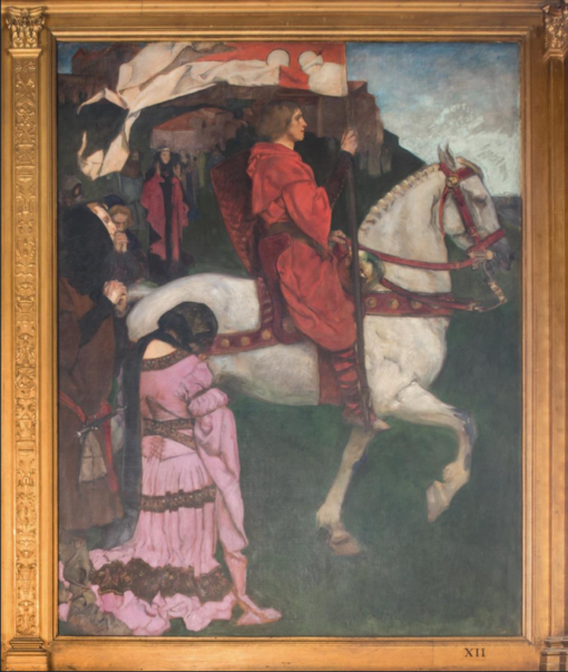 Sir Galahad Passes from the Land (c.1901) by Edwin Austin Abbey – Hand-Painted Oil Painting Reproduction | Dafen Village Mural Canvas Art (Copy)
