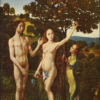 Handmade oil painting reproduction of The Fall of Man by Hugo van der Goes (c. 1480), hand-painted in Dafen Oil Painting Village.