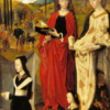 The Portinari Altarpiece (Right Wing): St. Mary Magdalen & St. Margaret with Maria Baroncelli & Daughter (c. 1475) by Hugo van der Goes – Hand-Painted Oil Painting Reproduction | Dafen Village Canvas Art 2 Reproducción en óleo hecha a mano del ala derecha del retablo de Portinari, de Hugo van der Goes (h. 1475), pintada a mano en el pueblo de Dafen, famoso por sus pintores al óleo.