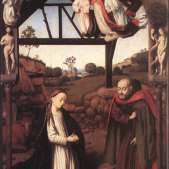 Handmade oil painting reproduction of Nativity by Petrus Christus (1452), hand-painted in Dafen Oil Painting Village.