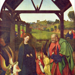 Handmade oil painting reproduction of Nativity by Petrus Christus (c.1447), hand-painted in Dafen Oil Painting Village.