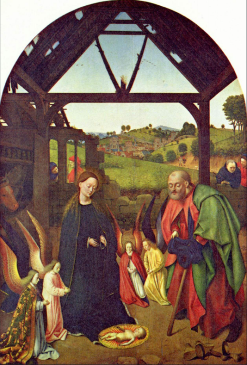«La Natividad» (h. 1447), de Petrus Christus – Reproducción de un cuadro al óleo pintado a mano | Dafen Village Canvas Art