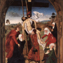 Handmade oil painting reproduction of Passion Altarpiece central panel by Dirk Bouts (c.1455), hand-painted in Dafen Oil Painting Village.