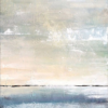 100% handmade abstract coastal horizon oil painting with neutral tones and rich texture, hand-painted in Dafen Oil Painting Village.
