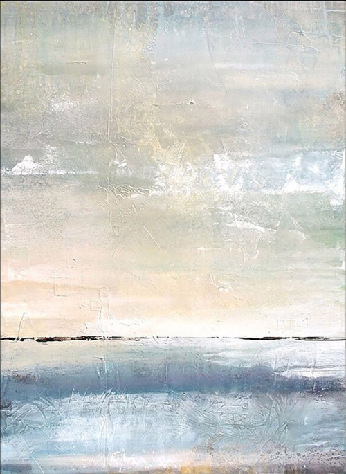 Modern Abstract Coastal Landscape Oil Painting – 100% Hand-Painted Textured Canvas Art | Dafen Village Studio