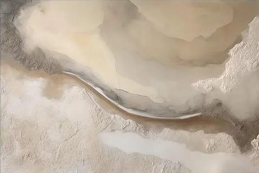 Organic Earth Tone Fluid Abstract Oil Painting – 100% Hand-Painted Wabi-Sabi Sand Textured Canvas Art | Dafen Village Studio