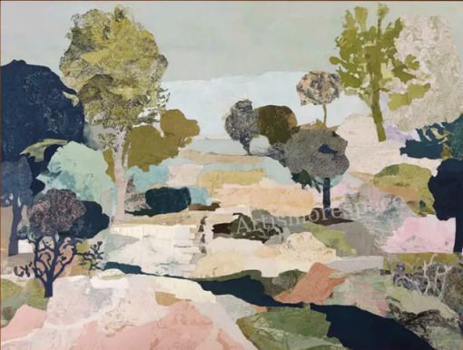 Modern Abstract Collage Landscape Oil Painting – 100% Hand-Painted Forest & Nature Canvas Art | Dafen Village Studio