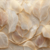 Modern 3D Heavy Texture Cream & Champagne Gold Leaves Oil Painting – 100% Hand-Painted Canvas Art | Dafen Village Studio 2 100% handmade modern horizontal 3D heavy texture oil painting featuring sculpted cream and champagne gold leaves with intricate feather-like veins, hand-painted in Dafen Oil Painting Village.