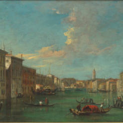 Hand-painted classical oil painting reproduction of Circle of Canaletto The Grand Canal Venice looking North-West by Dafen studio