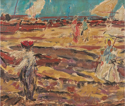 Follower of Joaquín Sorolla – Summer’s Evening Beach Scene | Hand-Painted Oil Painting Reproduction | Dafen Studio