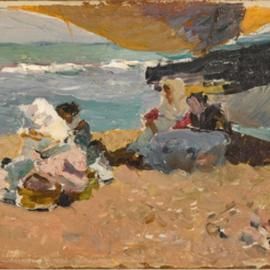 Reproducción de pintura al óleo pintada a mano de Pescadoras en la playa de Joaquín Sorolla por el estudio Dafen