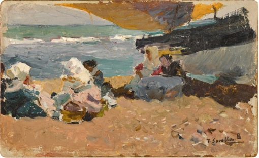 Joaquín Sorolla – Pescadoras en la playa | Reproducción de Pintura al Óleo Pintada a Mano | Estudio Dafen