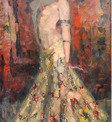 Reproducción de pintura al óleo pintada a mano de The Exotic Dancer por seguidor de Joaquín Sorolla en el estudio Dafen