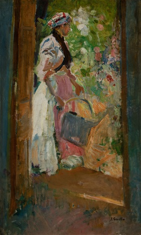 Joaquín Sorolla – Contraluz. Mujer regando (1900) | Hand-Painted Oil Painting Reproduction | Dafen Studio