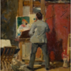 Joaquín Sorolla - Sorolla Pintando en su Estudio de Roma (1886) | Hand-Painted Oil Painting Reproduction | Dafen Studio 2 Hand-painted oil painting reproduction of Sorolla pintando en su estudio de Roma by Joaquín Sorolla from Dafen studio