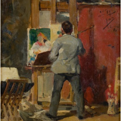 Hand-painted oil painting reproduction of Sorolla pintando en su estudio de Roma by Joaquín Sorolla from Dafen studio