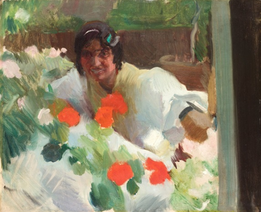 Joaquín Sorolla – Gitana en un Jardín (c. 1908–1910) | Hand-Painted Oil Painting Reproduction | Dafen Studio