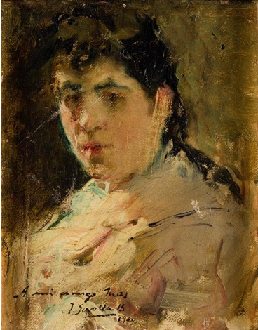 Joaquín Sorolla – Study of a Woman’s Head (1900) | Hand-Painted Oil Painting Reproduction | Dafen Studio