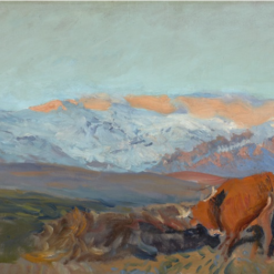 Joaquín Sorolla Spanish, 1863–1923 LAS ZORRERAS. SIERRA DE GUADARRAMA, 1907 Medium oil on canvas Size Reproducción de pintura al óleo hecha a mano de Las Zorreras Sierra de Guadarrama por Joaquín Sorolla desde el estudio Dafen