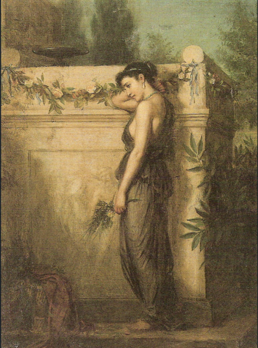 Gone, But Not Forgotten (1873) by John William Waterhouse – Hand-Painted Oil Painting Reproduction