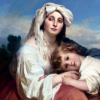 Franz Xaver Winterhalter / Italian Woman and Her Child (1836) Romanticism – Hand-Painted Oil Reproduction by Dafen Village Studio 2 Reproduction peinte à la main à l'huile du tableau de Franz Xaver Winterhalter intitulé « Femme italienne et son enfant », datant de 1836.