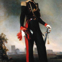 Hand-painted oil painting reproduction of Franz Xaver Winterhalter's 1844 portrait of Antoine d'Orléans Duc de Montpensier in military uniform.