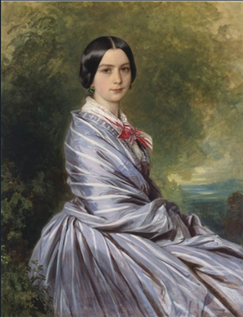 Franz Xaver Winterhalter – Portrait of Augusta Wichrow (1848) Romanticism – Hand-Painted Oil Reproduction by Dafen Village Studio