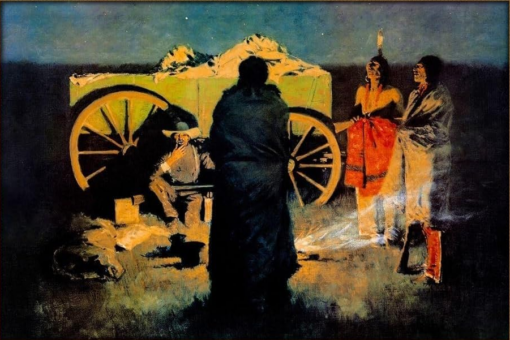 Frederic Remington Shotgun Hospitality Hand-Painted Oil Painting Reproduction by Dafen Village Studio
