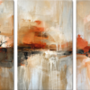 Handmade Burnt Orange Textured Abstract Triptych Oil Painting | DaVinci Art Studio 1 Handmade Burnt Orange Textured Abstract Triptych Oil Painting | DaVinci Art Studio