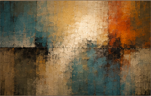 Hand-Painted Contemporary Abstract Oil Painting on Linen Canvas – Textured Impasto Palette Knife Wall Art for Modern Living Room
