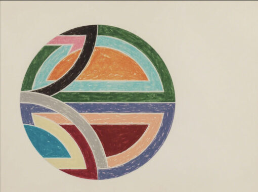 Frank Stella Style Sinjerli Geometric Circular Abstract Canvas Art – Hand-Painted Modern Hard-Edge Oil Painting Reproduction