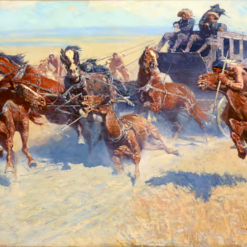 Frederic Remington Downing the Nigh Leader 1907 oil painting reproduction on canvas