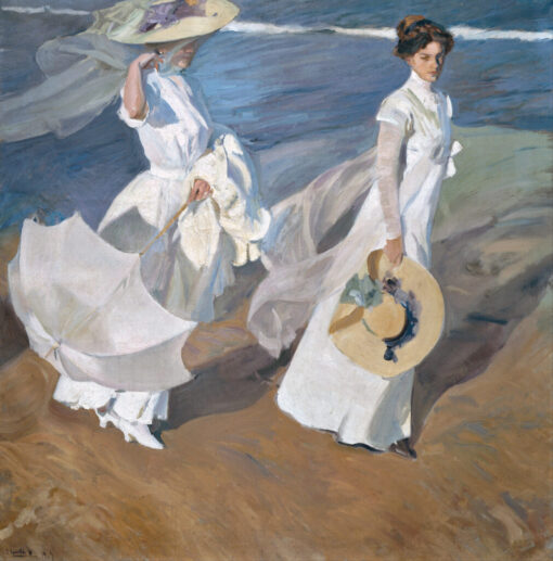 Joaquín Sorolla – Women Walking on the Beach | Hand-Painted Oil Painting Reproduction