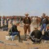 Frederic Remington / Le petit-déjeuner d'un cavalier dans les plaines (1892) Art western – Reproduction à l'huile peinte à la main par Dafen Village Studio 2 Frederic Remington, « Le petit-déjeuner d'un cavalier dans les plaines », reproduction d'une peinture à l'huile. « Le petit-déjeuner d'un cavalier dans les plaines » de Frederic Remington. Titre : « Le petit-déjeuner d'un cavalier dans les plaines ». Peint par : Frederic Remington Reproduction à l'huile peinte à la main de l'œuvre de Frederic Remington « Le petit-déjeuner d'un cavalier dans les plaines », représentant des soldats de la cavalerie américaine autour d'un feu de camp matinal