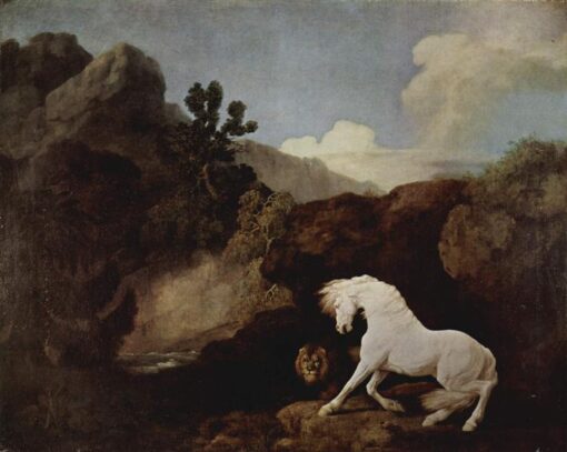 George Stubbs / A Horse Frightened by a Lion (1770) – Hand-Painted Oil Reproduction by Dafen Village Studio