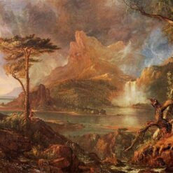 Hand-painted oil painting reproduction of A Wild Scene 1831 1832 by Thomas Cole