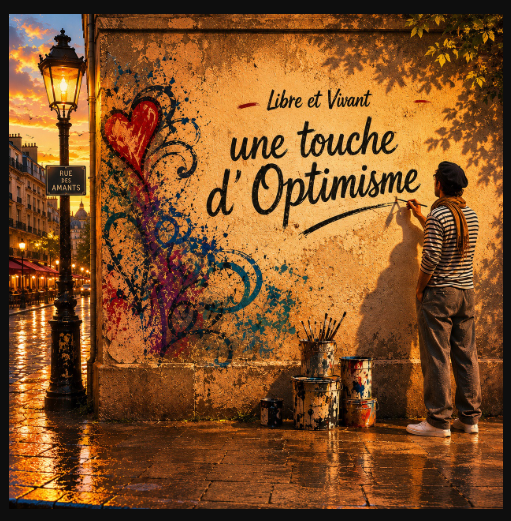 Parisian Street Artist “Une Touche d’Optimisme” Oil Painting | Hand-Painted Canvas