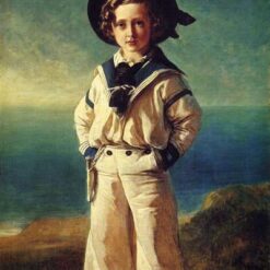 Hand-painted oil reproduction of Franz Xaver Winterhalter's 1846 portrait of Albert Edward Prince of Wales in a white sailor suit by Dafen Village Studio.