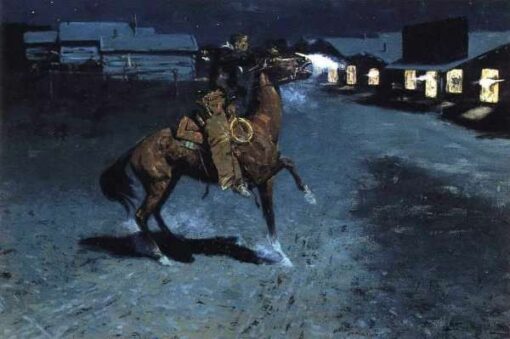 Frederic Remington / An Argument With The Town Marshal (1905) Western Art – Hand-Painted Oil Reproduction by Dafen Village Studio