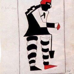 Kazimir Malevich Attentive Worker 1913 St Petersburg Theater Museum hand painted constructivist oil painting reproduction by Dafen Village Studio