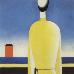 Kazimir Malevich Complex Presentiment Half Figure in a Yellow Shirt hand painted neo suprematist oil painting reproduction by Dafen Village Studio