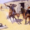 Hand-painted oil reproduction of Frederic Remington's Western painting The Apaches! on canvas