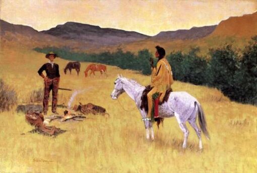 Frederic Remington The Parley Hand-Painted Oil Painting Reproduction by Dafen Village Studio