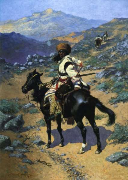 Frederic Remington / An Indian Trapper (1889) Western Art – Hand-Painted Oil Reproduction by Dafen Village Studio