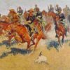 Frederic Remington / The Cavalry Charge (1907) Western Art – Hand-Painted Oil Reproduction by Dafen Village Studio 2 Hand-painted oil reproduction of Frederic Remington The Cavalry Charge depicting cavalry officers charging on horseback