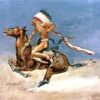 Frederic Remington Pony War Dance Hand-Painted Oil Painting Reproduction by Dafen Village Studio 2 Hand-painted oil reproduction of Frederic Remington's Western painting Pony War Dance on square canvas