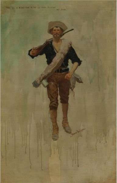 Frederic Remington There’ll Be A Hot Time In The Old Town To-Night My Baby Hand-Painted Oil Painting Reproduction by Dafen Village Studio