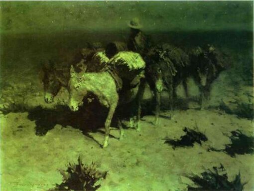 Frederic Remington / A Pack Train (1888) Western Art – Hand-Painted Oil Reproduction by Dafen Village Studio