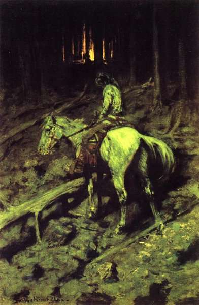 Frederic Remington / Apache Fire Signal (1908) Western Art – Hand-Painted Oil Reproduction by Dafen Village Studio