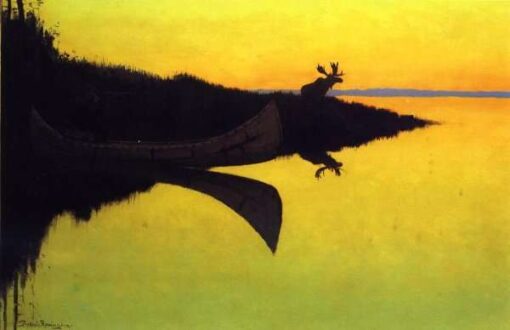 Frederic Remington / Coming To The Call (1904) Western Art – Hand-Painted Oil Reproduction by Dafen Village Studio